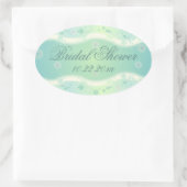 Elegant bloemenontwerp Ovaal Vrijgezellenfeest Sti Ovale Sticker (Tas)