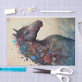 Elegant bloemenpaard tissuepapier (Craft)