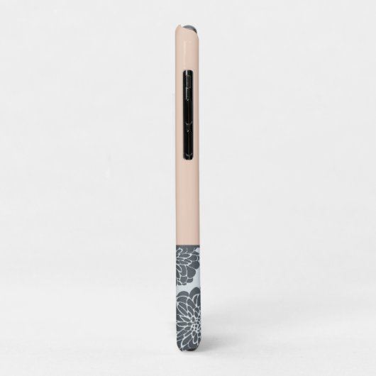 Elegant bloemenpatroon Monogram Initiaal Case-Mate iPhone Case (Achterkant/links)
