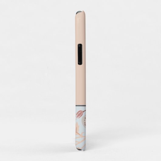 Elegant bloemenpatroon Monogram Initiaal Case-Mate iPhone Case (Achterkant/rechts)