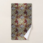 Elegant bloemenpatroon neutrale kleuren goud eleme bad handdoek (Handdoek)