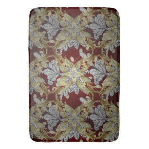 Elegant bloemenpatroon neutrale kleuren goud eleme badmat