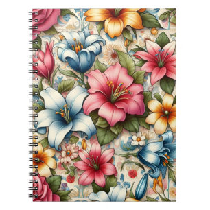 Elegant bloemenpatroon Notitieboek