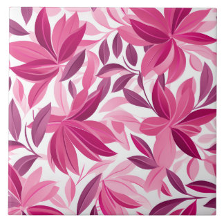 Elegant bloemenpatroon roze fuchsia tegeltje