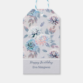 Elegant bloemenretro patroon. cadeaulabel