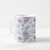 Elegant bloemenretro patroon. koffiemok (Voorkant links)