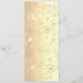 Elegant Bloemenrood Bruiloft Menu (Achterkant)