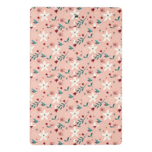 Elegant bloemenroze patroon Home Mini Klembord (Achterkant)
