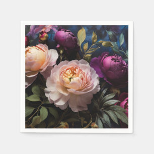 Elegant  bloemenschilderij servet