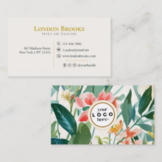 Elegant bloemenschrift goud | Social Media Busines Visitekaartje