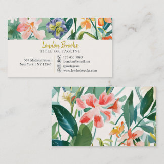 Elegant bloemenschrift goud | Sociale media Visitekaartje
