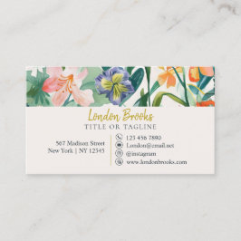 Elegant bloemenschrift goud | Sociale media Visitekaartje