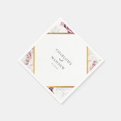 Elegant bloemenscript bruiloft papier servet (Hoek)