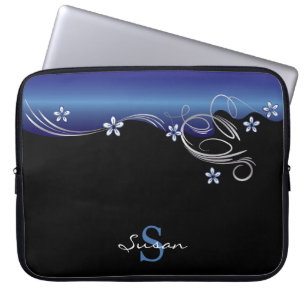 Elegant BloemenSleeve - Saffier Laptop Sleeve