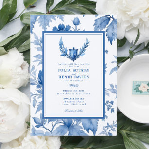 Elegant Bloementoilet Periwinkle Blue Crest bruilo Kaart