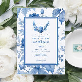 Elegant Bloementoilet Periwinkle Blue Crest bruilo Kaart