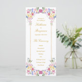 Elegant Bloementuin Lente Trouwprogramma Programma (Staand voorkant)