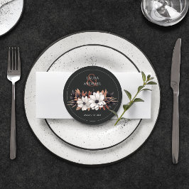 Elegant bloemenzwart roest rond papier Onderzetter