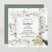 Elegant bloemflorale brunch en bubbly kaart (Voorkant / Achterkant)