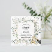 Elegant bloemflorale brunch en bubbly kaart (Staand voorkant)