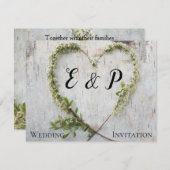 Elegant bloemhart rustige berk bruiloft (Voorkant / Achterkant)