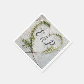 Elegant bloemhart rustige berk bruiloft servet (Hoek)