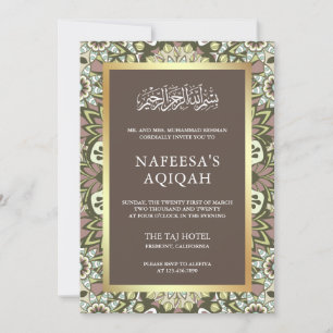 Elegant Bloemig Abstract Patroon Islamitische Aqiq Kaart