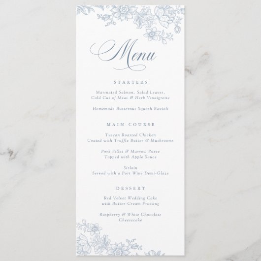 Elegant bloemig  blad botanisch menu (Voorkant)