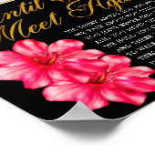 Elegant bloemig gedicht voor rouwceremonie bord poster (Hoek)