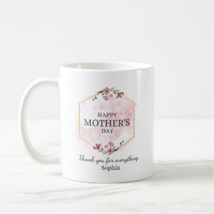 Elegant Bloemig Gelukkige Moederdag Persoonlijk Koffiemok
