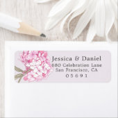 Elegant Bloemig Hydrangea Retouradres Etiket (Insitu)