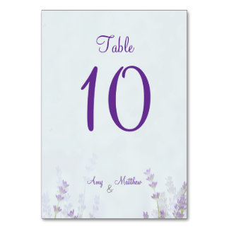 Elegant Bloemig Lavendel Trouwtafel Nummer Kaart