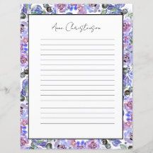 Elegant Bloemig Monogram Briefpapier