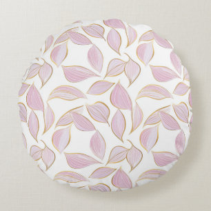 Elegant bloemig naadloos patroon met roze bladeren rond kussen