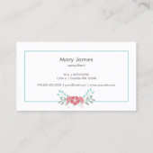 elegant  bloemig visitekaartje (Achterkant)