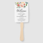 Elegant Bloemig Waterverf Bruiloftsprogramma Handwaaier (Voorkant)