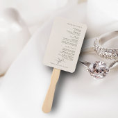 Elegant Bloemig Waterverf Huwelijksprogramma Handwaaier