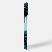 Elegant Bloemig Zwart en Blauwgroen Damast Case-Mate iPhone Case (Achterkant / Rechts)