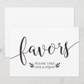 Elegant Bloemige Favorieten Huwelijksdecoratie Bor Kaart (Voorkant / Achterkant)