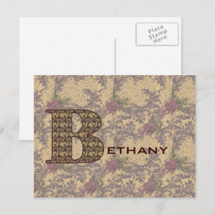 Elegant bloemige monogram initiaal B gepersonalise Briefkaart