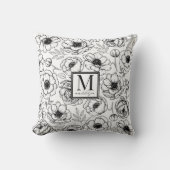 Elegant Bloemmonogram Kussen (Voorkant)