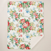 Elegant bloemmotief met Rozen ontwerpelement Sherpa Deken (Voorkant)