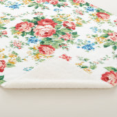 Elegant bloemmotief met Rozen ontwerpelement Sherpa Deken (3/4)