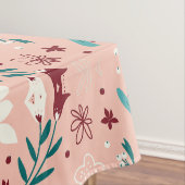 Elegant bloemmotief roze tafelkleed (Voorbeeld)