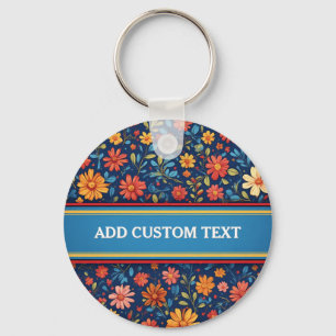 Elegant Bloemmotief Sleutelhanger