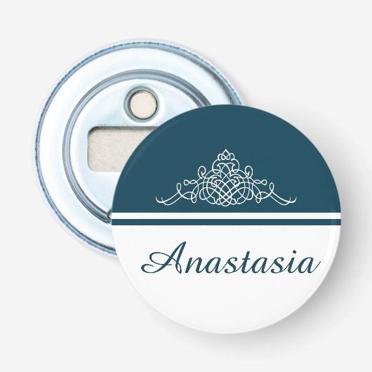 Elegant bloemontwerp button flesopener (Voorkant)