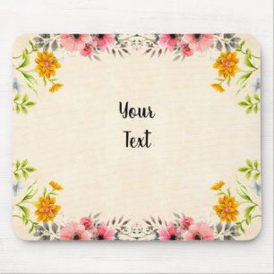 elegant bloemontwerp met jouw tekst muismat