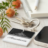 Elegant bloemontwerp sleutelhanger (Voorkant Rechts)