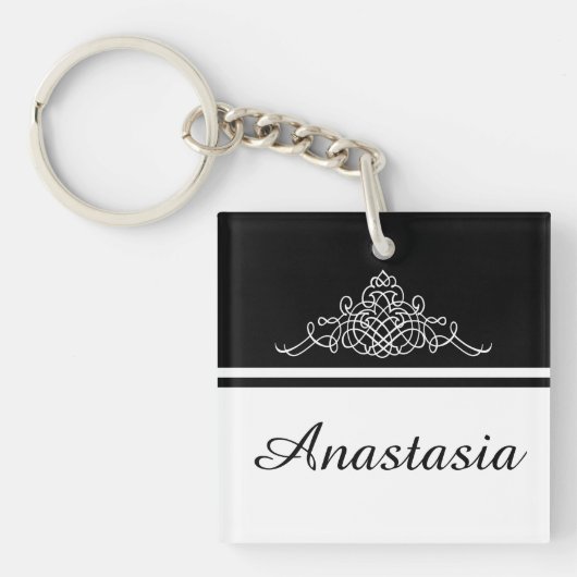 Elegant bloemontwerp sleutelhanger (voorkant)