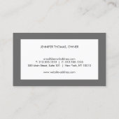 Elegant bloemontwerp wit/grijs visitekaartje (Achterkant)